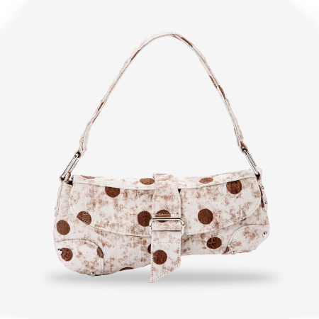 Damen-Satteltasche im Streetwear-Stil mit Polka-Dot-Print