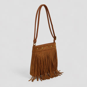 Streetwear Style Studded Tassel Rivet Imitation Suede Women's Shoulder Bags h5 Picture2