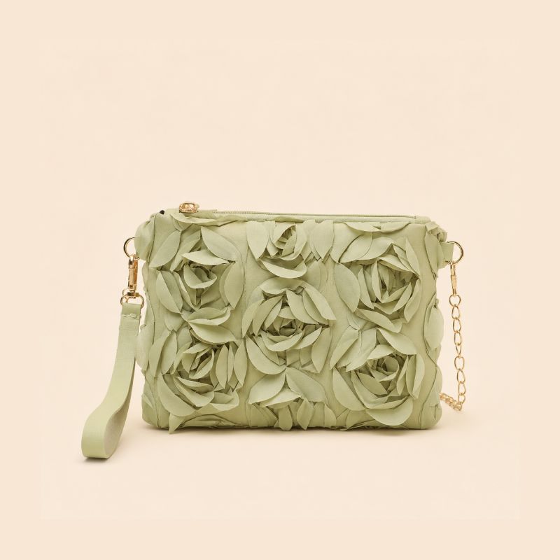Casual Style Patchwork Flower Solid Color Rose Nylon Women's Square Clutches h5Picture2