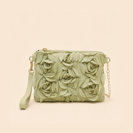 Casual stijl patchwork bloemenprint effen roze nylon vierkante clutch voor dames 2