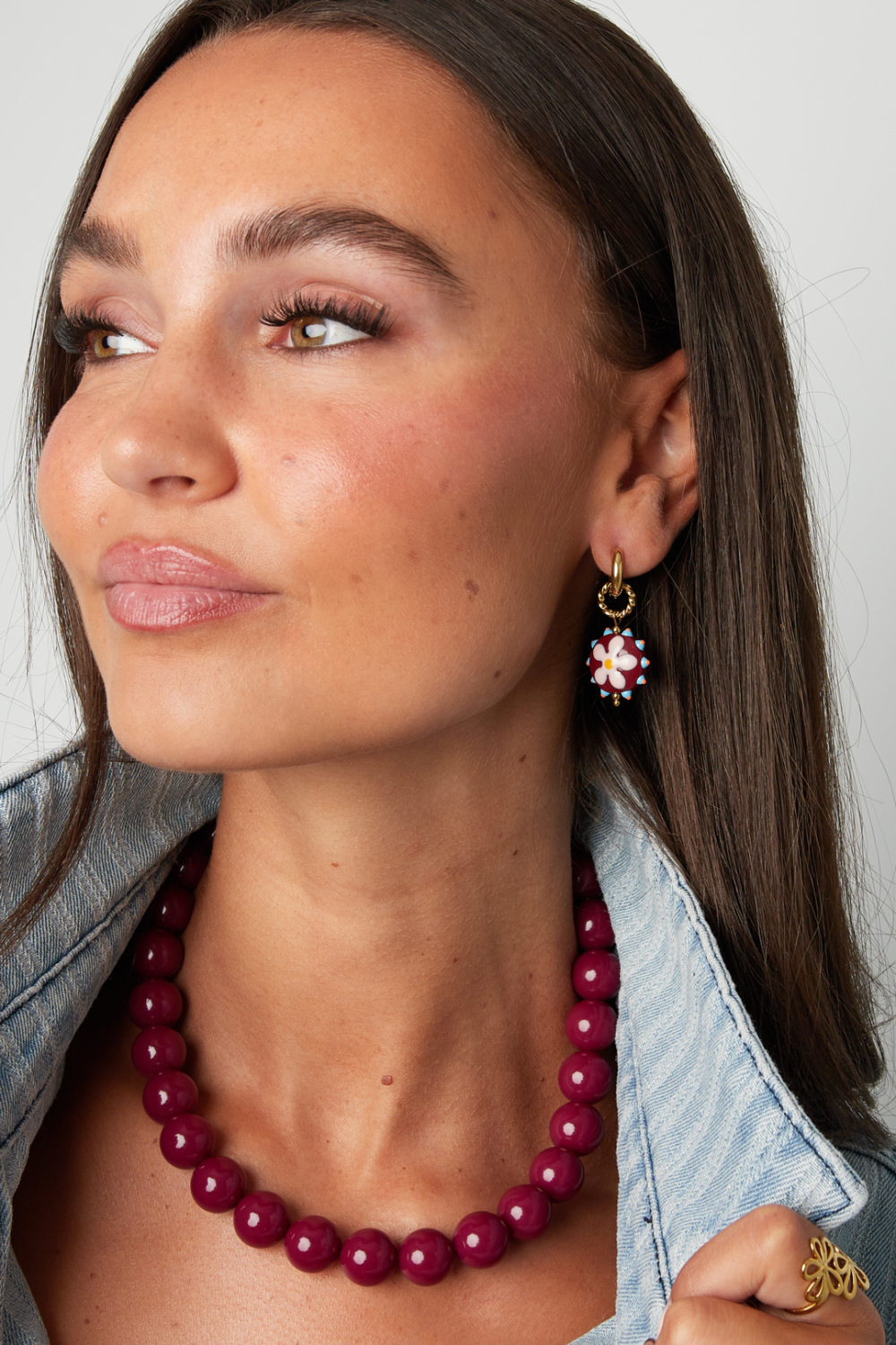 Stainless Steel Drop Earrings Flower Simple Daily Simple Series Women's Jewelry h5Picture2