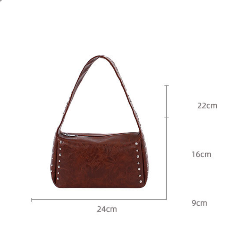 Casual Style Studded Solid Color Rivet Pu Women's Square Shoulder Bags h5Picture8