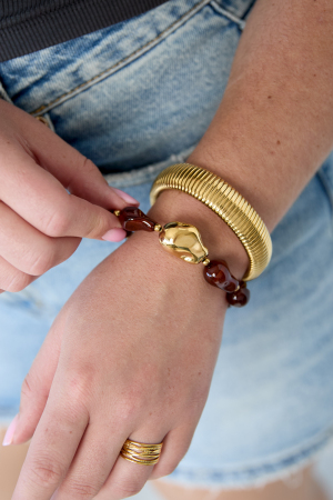 Stainless Steel Beaded Bracelets Irregular Shape Casual Daily Simple Series Women's Jewelry h5 Picture2