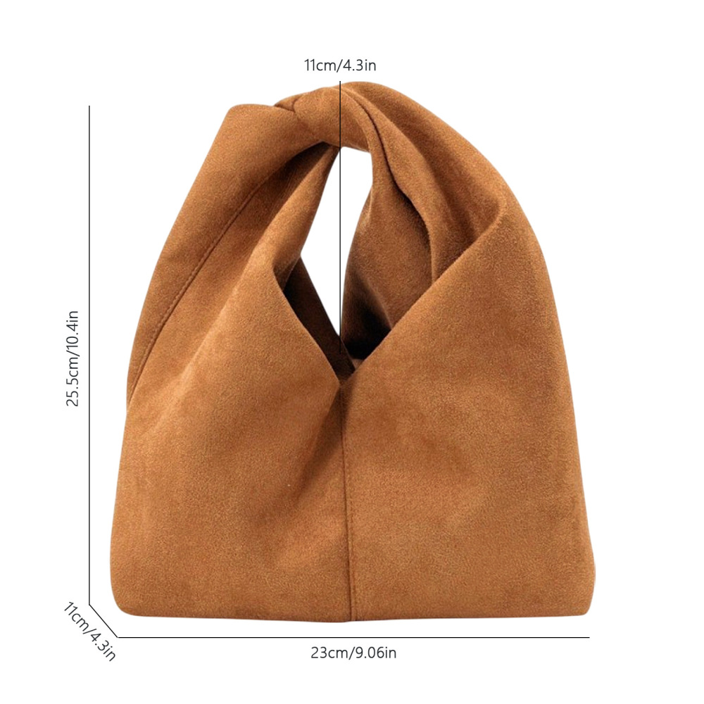 Minimalist Style Solid Color Twist Suede Women's Handbags