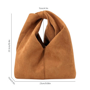 Minimalist Style Solid Color Twist Suede Women's Handbags h5