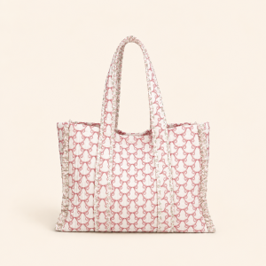 Casual Style Shirred Flower Patchwork Mixed Color Polyester Women's Square Tote Bags h5
