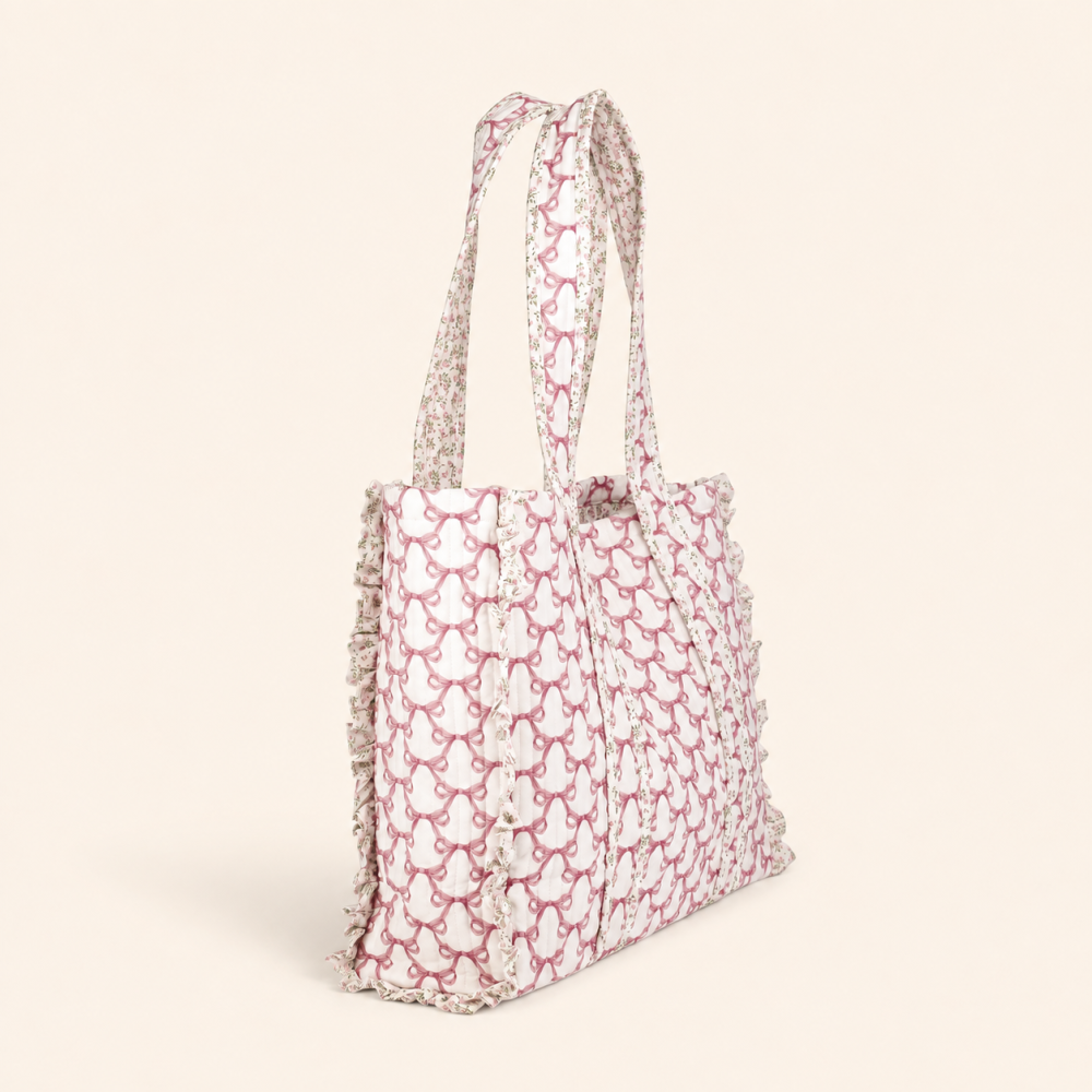 Casual Style Shirred Flower Patchwork Mixed Color Polyester Women's Square Tote Bags h5Picture3