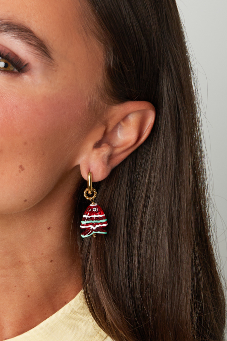 Stainless Steel Drop Earrings Fish Simple Daily Simple Series Women's jewelry 2