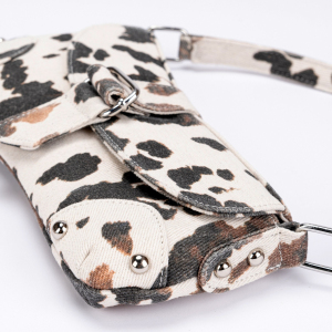Streetwear Style Printed Cow Pattern Print Fabric Women's Saddle Bag h5 Picture5