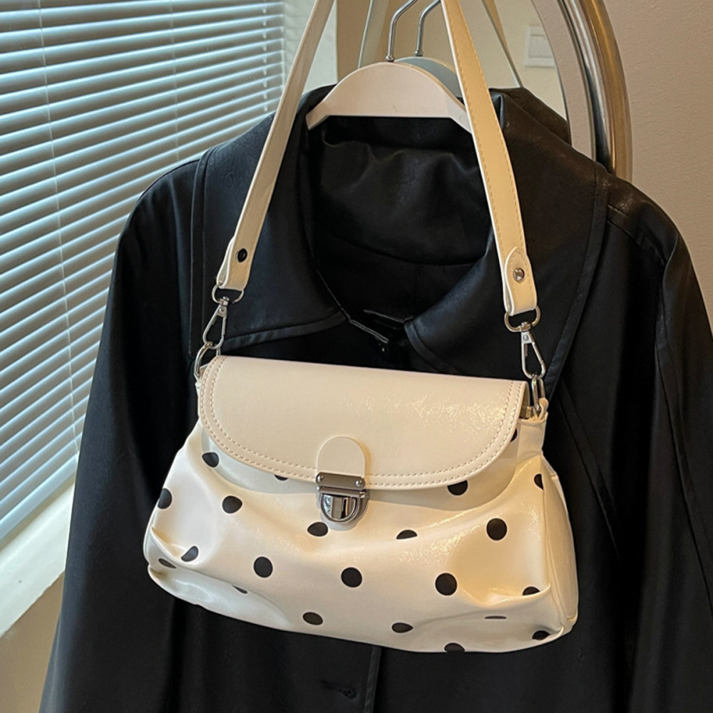 Office Style Metal Hardware Polka Dots Pu Women's Shoulder Bags h5Picture4