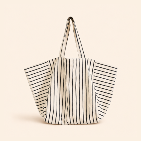 Casual stijl, effen gestreepte canvas dames draagtas/schoudertas