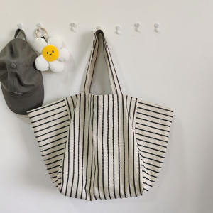 Casual Style None Stripe Canvas Women's Tote Bag Shoulder Bags h5 Picture7