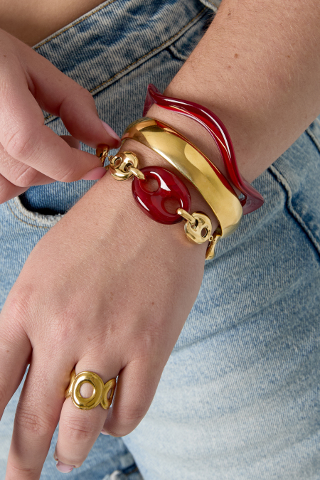 Bracciali a catena in acciaio inossidabile, forma geometrica, semplici, serie Simple, gioielli da donna per tutti i giorni. 2