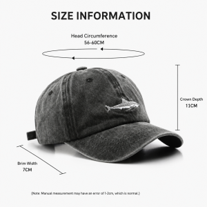 Simple Series Casual Solid Color Oceanic Style Fish Cotton Baseball Cap h5 Picture6