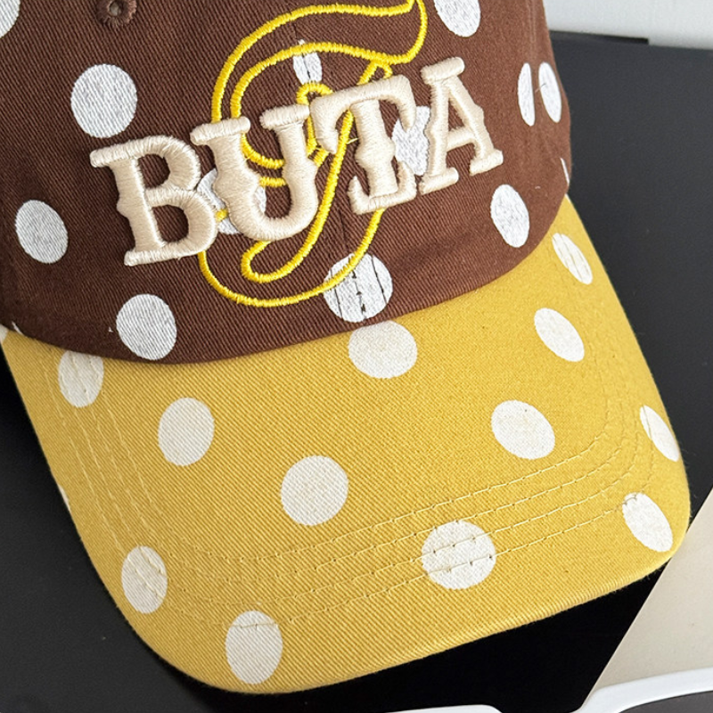 Baseballkappe Aus Baumwolle Der Simple Series Mit Lässigem Buchstaben- Und Polka-Dot-Muster In Verschiedenen Farben Bild6