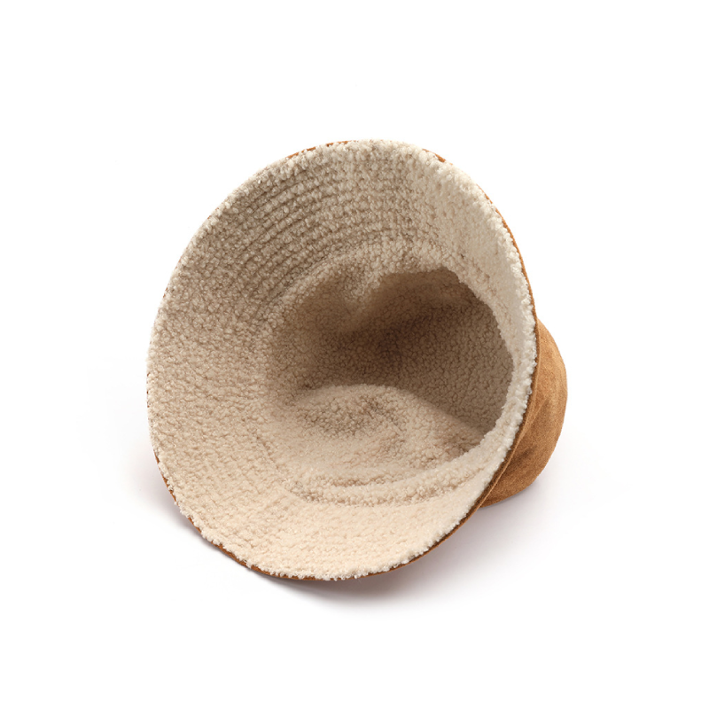 Einfache Serie – Alltags-Bucket-Hüte Aus Wildleder In Unifarben Mit Patchwork-Muster Bild2