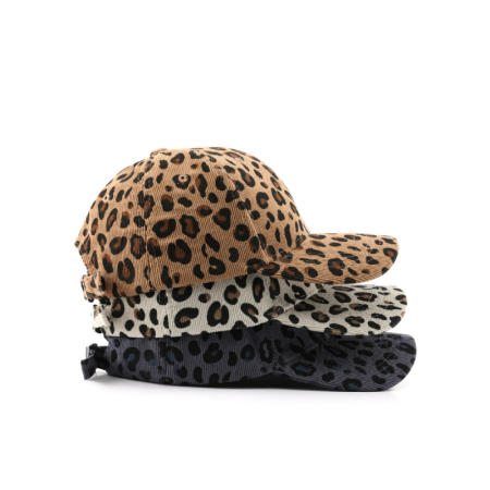 Simple Series Retro-Baseballkappe aus Cord mit Leopardenmuster, Unisex 2
