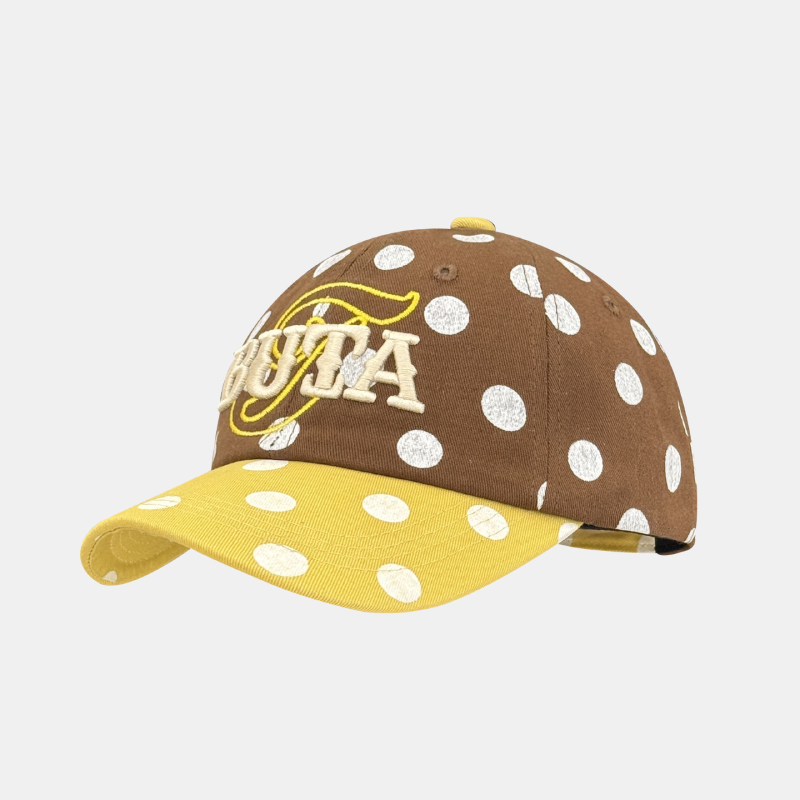Baseballkappe Aus Baumwolle Der Simple Series Mit Lässigem Buchstaben- Und Polka-Dot-Muster In Verschiedenen Farben Bild4