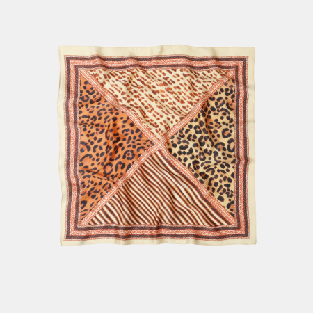 Retro damesbandana van polyester met luipaardprint