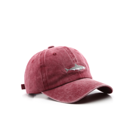 Einfache, lässige Baseballkappe aus Baumwolle im Ozean-Stil mit Fischmotiv