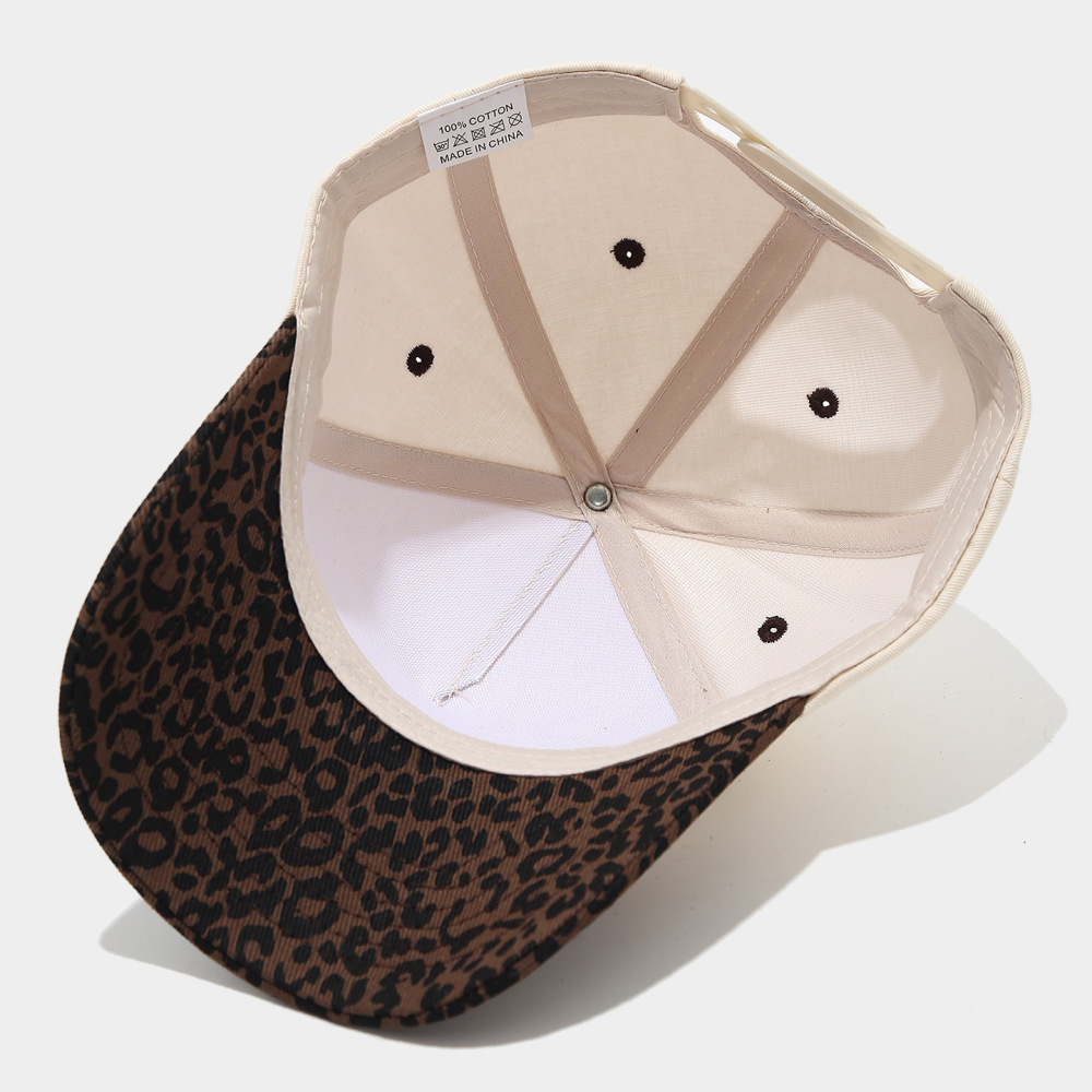 Simple Series Casual Leopard Print Stripe Plaid Mixed Color Leaf Cotton Baseball Cap Picture4