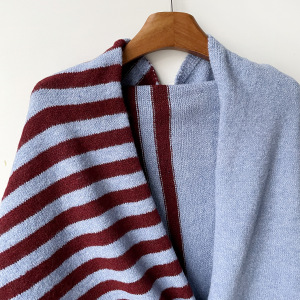 Casual Stripe Mixed Color Wool Polyester Blend Women's Shawls h5 Picture3