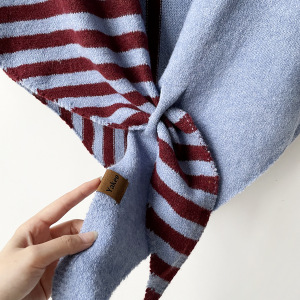 Casual Stripe Mixed Color Wool Polyester Blend Women's Shawls h5 Picture4