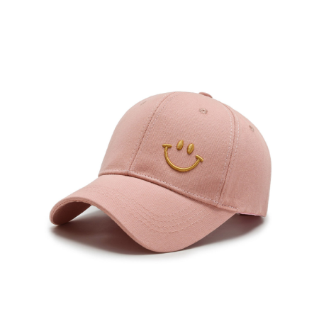 Simple Series Daily Solid Color Smiling Face Cotton Baseball Cap