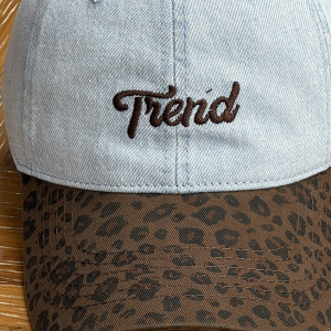 Simple Series Casual Baseballkappe Aus Baumwolle Mit Leopardenmuster Und Mehrfarbigem Schriftzug h5 Bild5