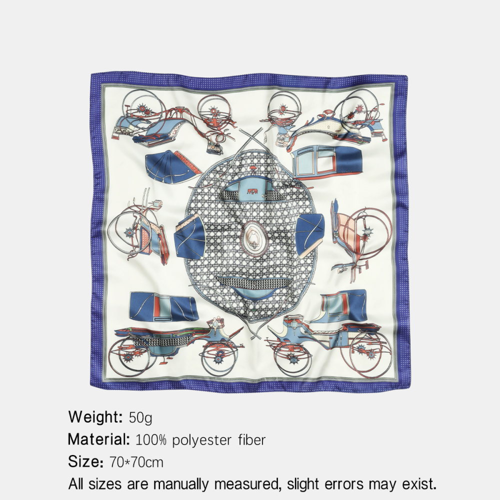 Vintage Carriage Pattern Polyester Women's Bandana 