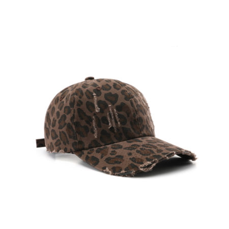 Simple Series Retro-Baseballkappe aus Baumwolle mit Leopardenmuster