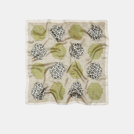 Retro damesbandana van polyester met luipaardprint 2