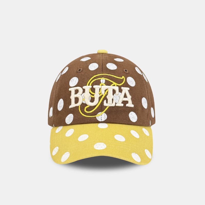 Baseballkappe Aus Baumwolle Der Simple Series Mit Lässigem Buchstaben- Und Polka-Dot-Muster In Verschiedenen Farben 
