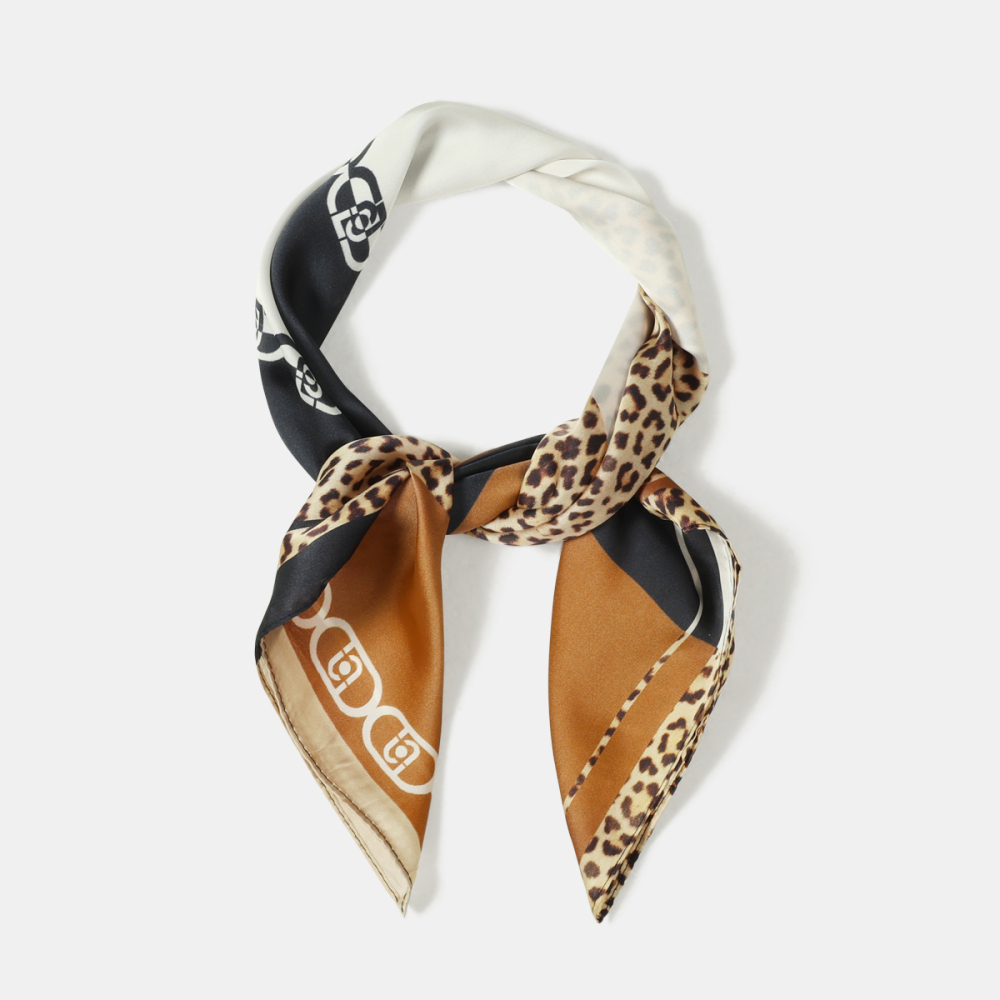 Retro Leopard Print Mixed Color Polyester Women's Bandana Picture3
