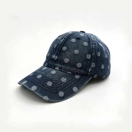 Baseballkappe aus Baumwolle der Simple Series im Retro-Stil mit Polka-Dots-Muster