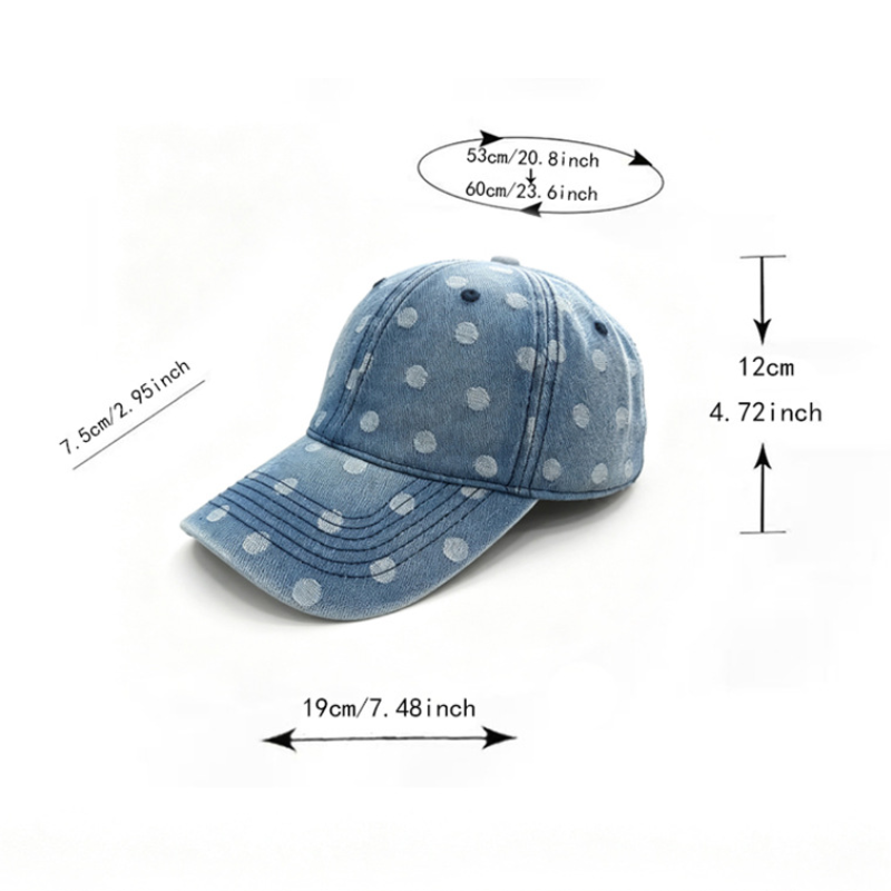 Simple Series Retro Polka Dots Cotton Baseball Cap h5Picture5