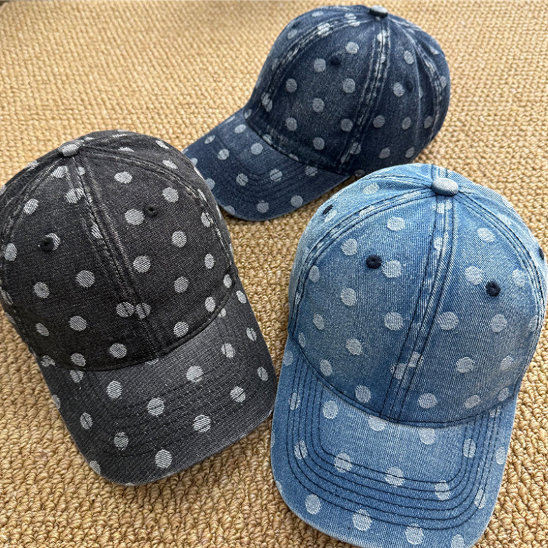 Simple Series Retro Polka Dots Cotton Baseball Cap h5Picture2