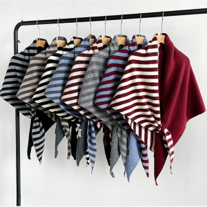 Casual Stripe Mixed Color Wool Polyester Blend Women's Shawls h5 Picture2
