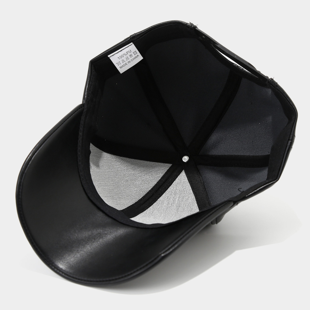 Simple Series Daily Solid Color Pu Unisex Baseball Cap h5Picture5