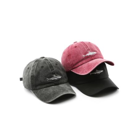 Einfache, lässige Baseballkappe aus Baumwolle im Ozean-Stil mit Fischmotiv 2