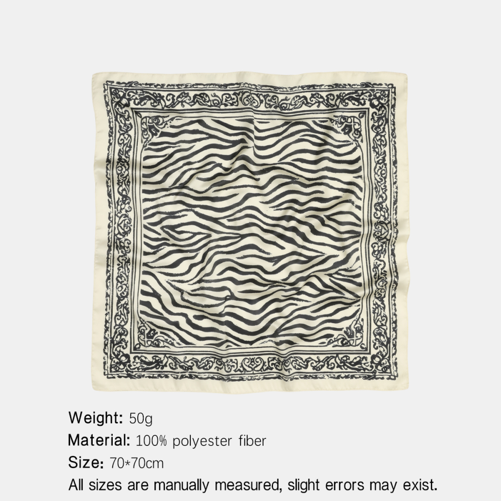 Zebra Pattern Print Polyester Women's Bandana