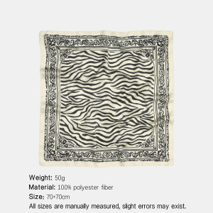 Zebra Pattern Print Polyester Women's Bandana h5