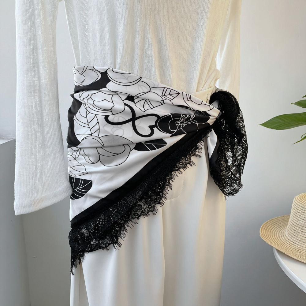 Elegant Flower Polka Dots Lace Polyester Women's Bandana h5Picture2