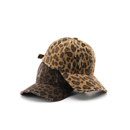 Simple Series Retro-Baseballkappe aus Baumwolle mit Leopardenmuster 2