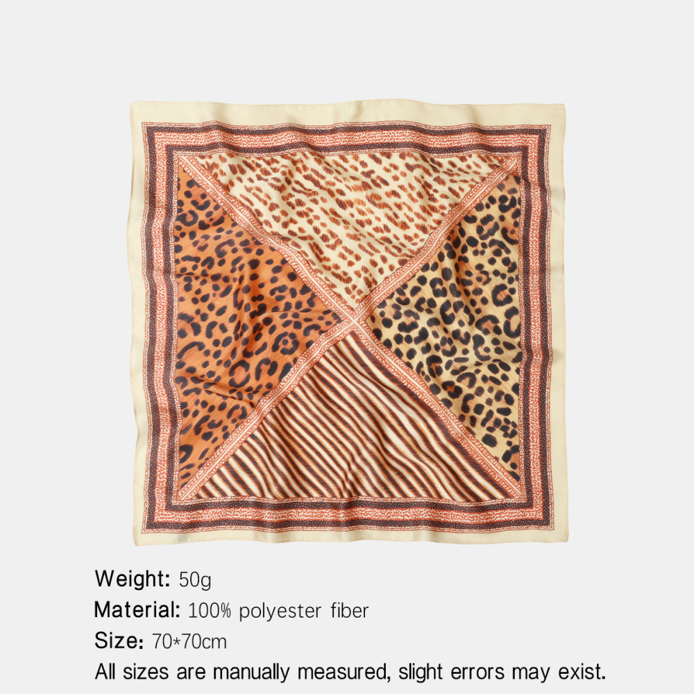 Retro Leopard Print Polyester Women's Bandana