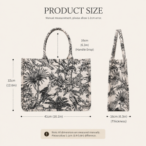 Casual Style Embroidered Animal Plant Canvas Women's Square Tote Bags h5 Picture11