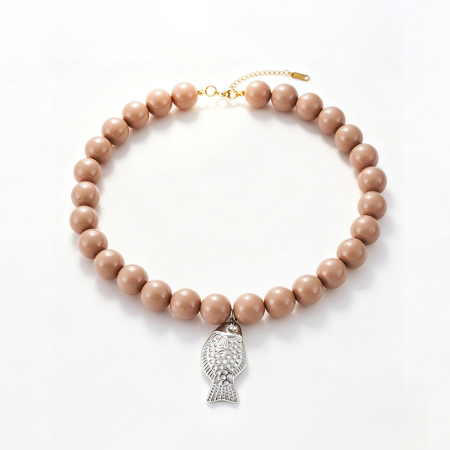 Beads Resin Stainless Steel Women's Beaded Necklaces