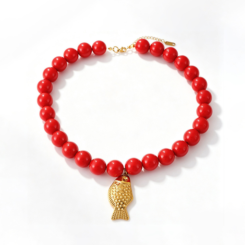 Beads Resin Stainless Steel Women's Beaded Necklaces Picture2