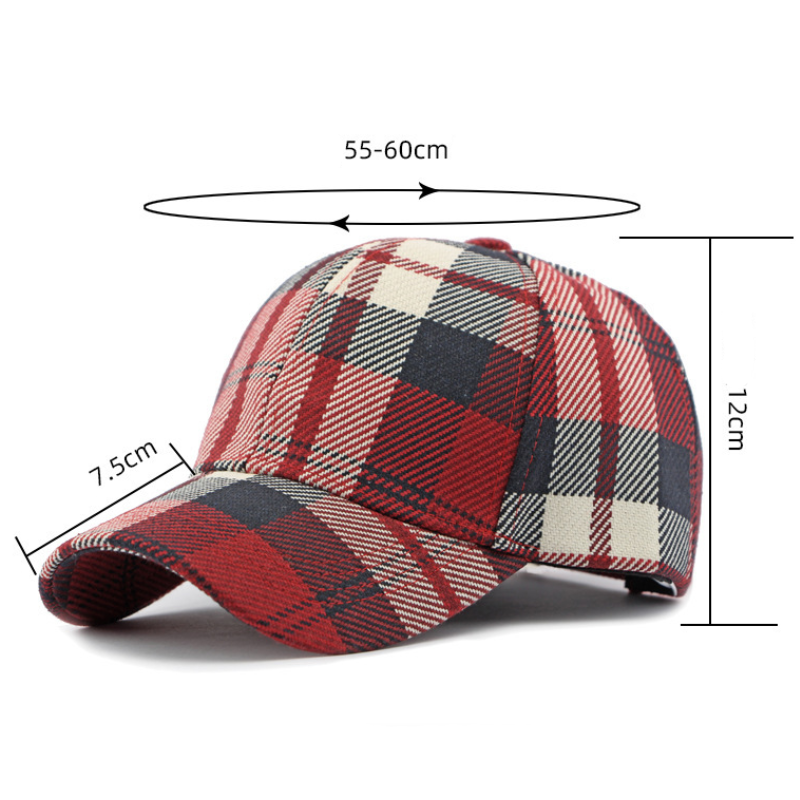 Simple Series Casual Solid Color Plaid Polyester Baseball Cap Picture6