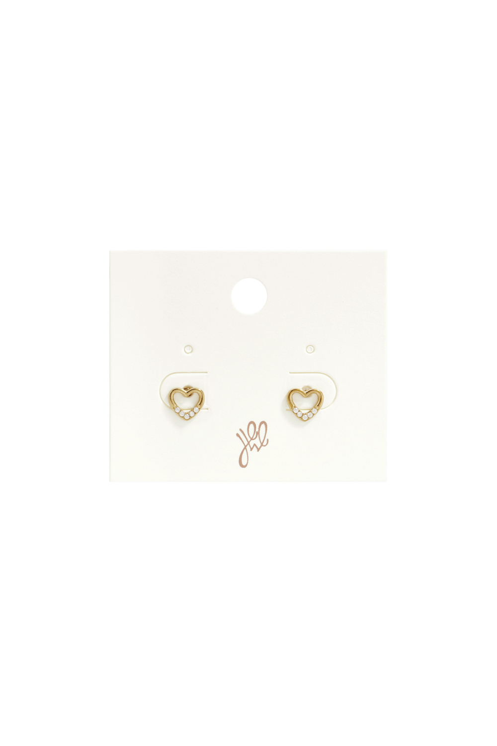 Roestvrijstalen Oorknopjes Met Hartjesmotief, Eenvoudige Dagelijkse Sieraden Uit De Simple Series Voor Dames. Afbeelding3